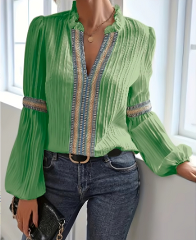 Petra™ | Kanten blouse met V-hals