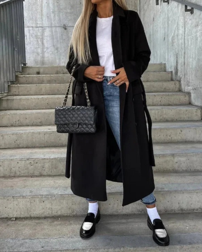 Warmer Vintage-Mantel für Damen | Lang