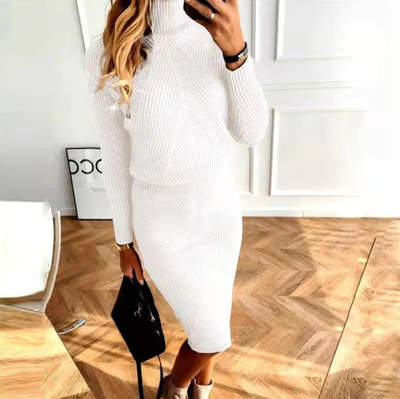 Elegantes Rollkragen Strickkleid für Frauen