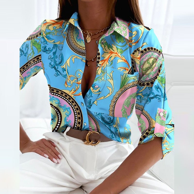 Auberta® | Stylische Bluse mit elegantem Umlegekragen, perfekt für Büro und Freizeit