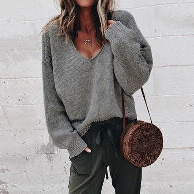 Chic V-Ausschnitt Pullover für Damen