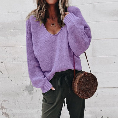 Chic V-Ausschnitt Pullover für Damen