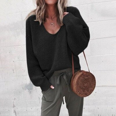 Chic V-Ausschnitt Pullover für Damen