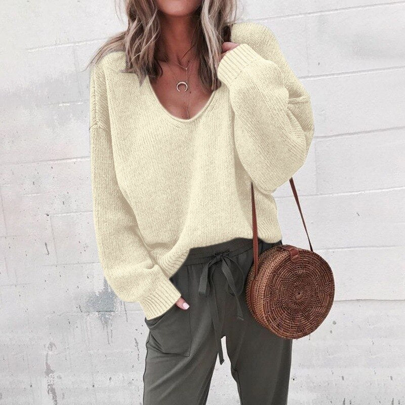 Chic V-Ausschnitt Pullover für Damen