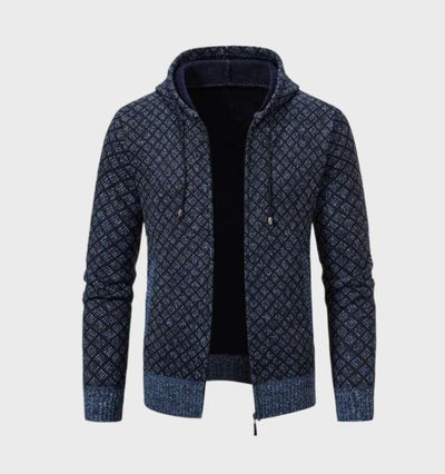 Zeitlose Argyle ZIp Jacke mit Kapuze für Männer