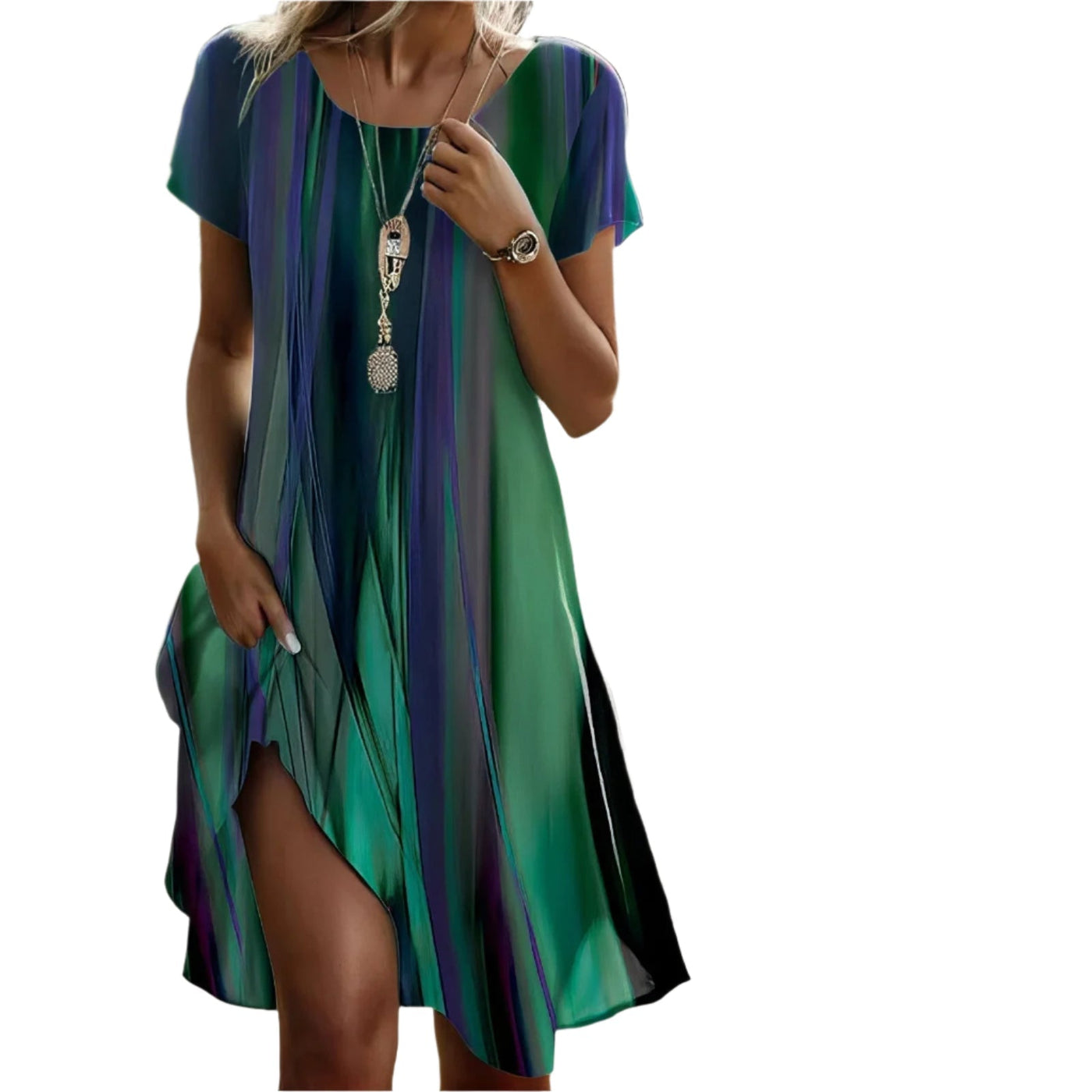 Lyra Fließendes Lässiges Midi-Kleid